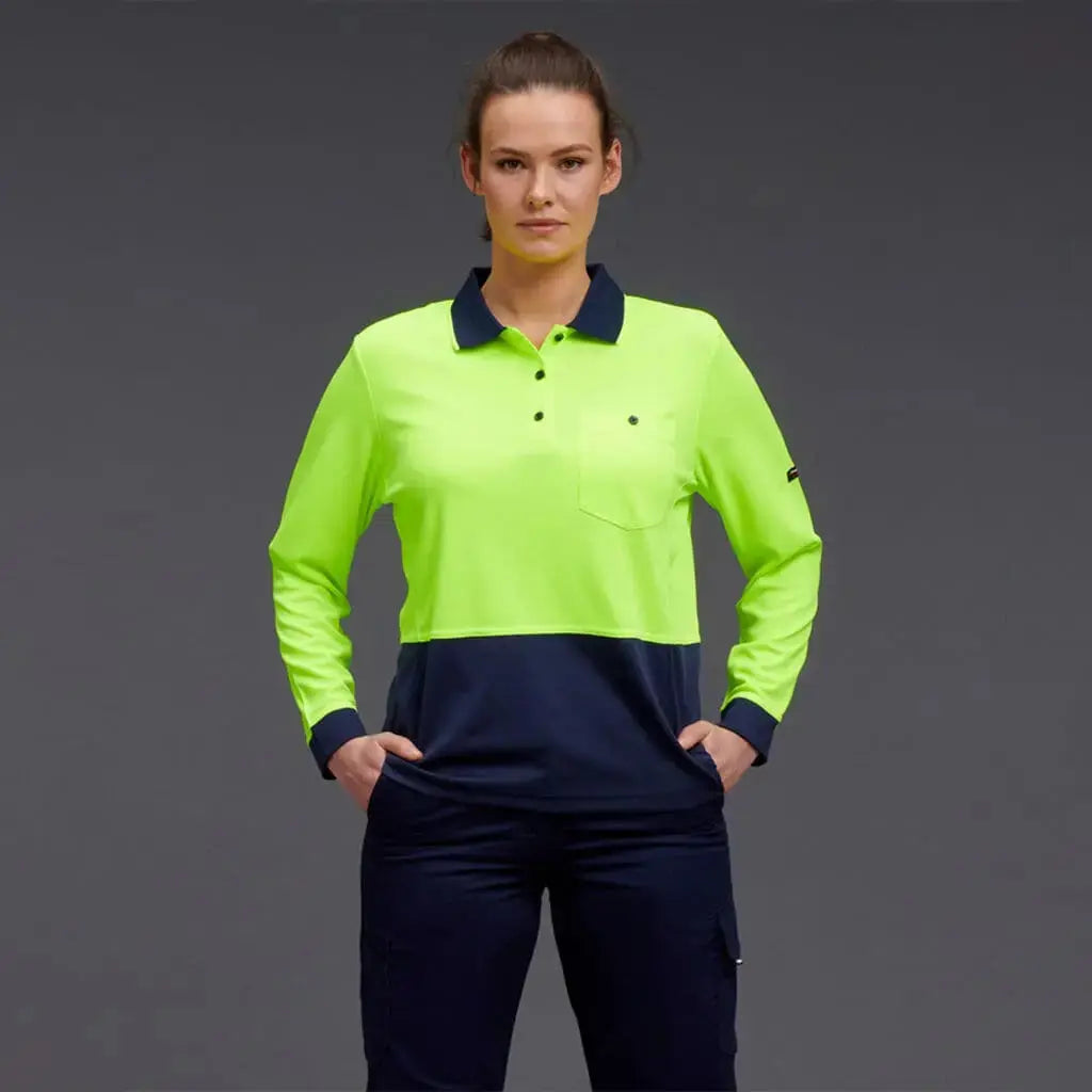 KingGee Women's HyperFreeze Spliced Long Sleeve Work Polo Shirt K44730 KingGee